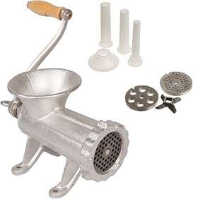 Cucinapro 189384000124 Cast Iron Table Mount Meat Grinder - Manual Mincer Includes Two 3/4 Inch Cutting