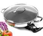 Culina Electric Skillet By 18 10 Stainless Steel Nonstick Interior With Glas 810550024438