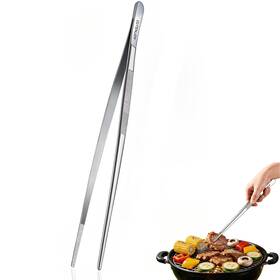 Cutenjoy 251205 12-inch Kitchen Tweezers 18/8 Stainless Steel Metal 12 Inch Silver