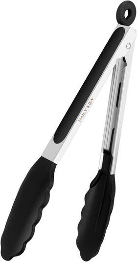 8541967768 Daily Kisn 9 Inch Kitchen Tongs Cooking With Silicone Tips And Black