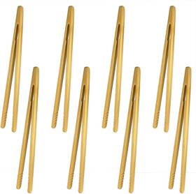 Bt-01 Darlingao 8 Pcs Bamboo Tongs For Toaster Wooden 7 Inches Mini Brown