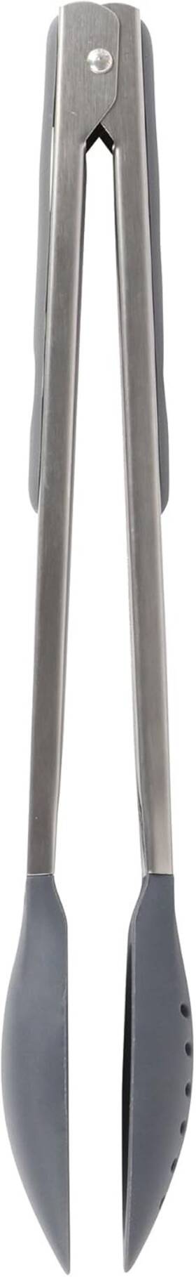 G12t-432 Dexas Spoon And Strain Tongs With Gravity Open Close 12 Inches Gray