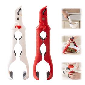Us-cfftj-251101 Dyfjnp 3 In 1 Hot Plate Grippers 2pcs Multi-function Anti 8.3 1.9 2.2cm Red White