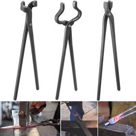 E-cowlboy 641197084635 Knife Making Tongs Set Blacksmith Bladesmith Tong Anvil 3 Black