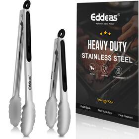 Eddeas 760915005919 Kitchen Tongs - 9 Inch And 12 2pcs Stainless Steel