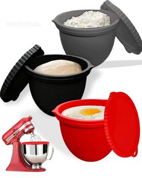 Eiwajkxe 747783272124 Silicone Bowl Liners For Kitchenaid Mixers 3 Pack 5 Quart Black&red&grey