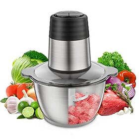 Electric Food Chopper 2l 8-cup Stainless Steel Bowl Kitchen Mini Food