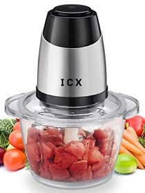 Electric Food Chopper 5 Cup Food Processor By Icx With 1.2l Glass Bowl And 4 Sta