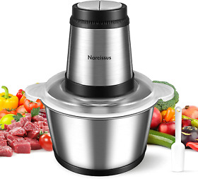 500w Electric Food Chopper Processor Meat Grinder With 2l Bowl Stainless Steel