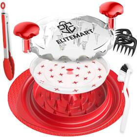 Elitemart 198715186680 Chicken Shredder Tool Twist With Tray Pair Of Meat Claws Cleaning Brush An