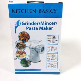 F&w 735343141362 Kitchen Basics 3 N 1 Manual Meat And Vegetable Grinder Mincer Size Sausage