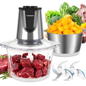 500w Fatabeta 762736429639 Meat Grinder Food Processor Electric Chopper With 2 Bowls