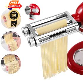 82202 Favorkit Pasta Noodle Maker Attachment Set 9.25 4.41 1.89 Inch Metal Silver