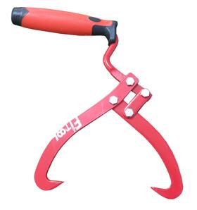 Fitool 852922 7 Inches 180mm Log Tongs Carrier Lifting Hook Timbers Inch Red