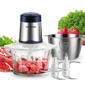 Fobisabi 796042968667 Food Processor- Electric Meat Grinder And Chopper With 2 Bowls 8 Cup