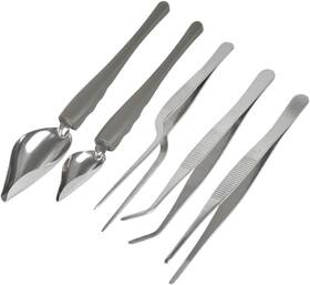 Usxl236 Foccts 5pcs Plating Tools Culinary Set Stainless Steel Cooking Tweezers Silver