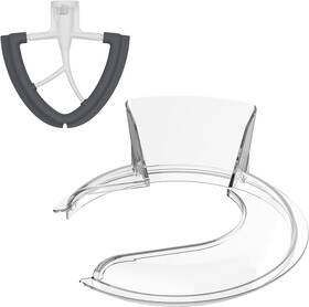 F2308a Focollk Pouring Shield For Kitchenaid 4.5-5 Quart Mixer Bowl Stainless Steel Glass