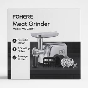 Usaffn1040107a Fohere Electric Meat Grinder Heavy-duty Stainless Steel 3 Grinding Plates New