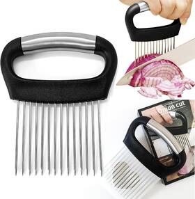 Ycq03 Furneet Onion Slicer With Protective Cover - Stainless Steel Cutter For Slicing