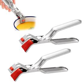 0534 Gblckadof 2 Pcs Stainless Steel Hot Plate Gripper Clips Anti Scald Normal Silver