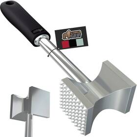 Gorilla Grip 840029699416 Double-sided Meat Tenderizer Tool Heavy Duty Kitchen Black