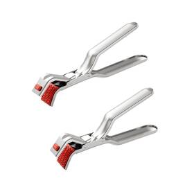 Gouccpu Asclp-002 Anti-scald Bowl Clip For Kitchen 2 Pack Stainless Steel M Silver And Red