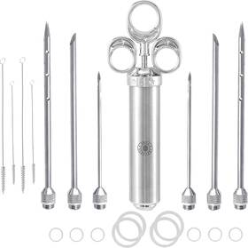 Gs-fi-2.5-z Grill Sergeant Professional Meat Injector Marinade Syringe Set Forever Guarantee Zippered