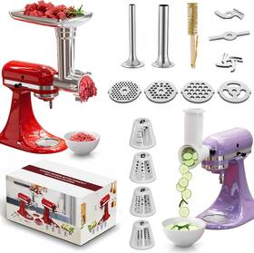 Guanqiao 445021455461 21pcs Meat Grinder And Cheese Grater Attachment For Kitchenaid Stand Mixer With 4