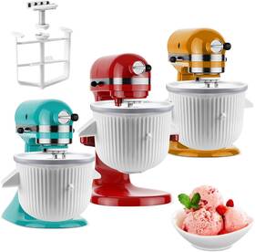 Gq-ka01 Guanqiao Ice Cream Maker Attachment For Kitchenaid Stand Mixer Bowl White