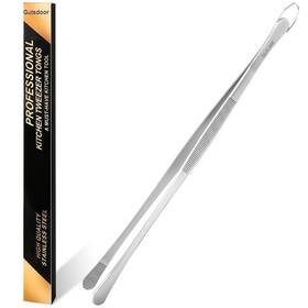 Gutsdoor 719081603146 Kitchen Tweezers Tongs 12-inch Cooking 12 Inch Wide-tipped Silver