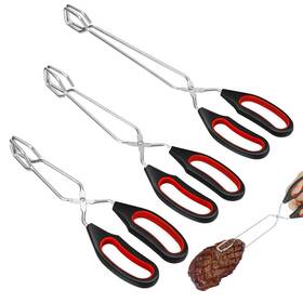 Gyinere 6324 Stainless Steel Scissor Tongs 9.25ftft 11.02ftft 12.99ftft 3 Pcs 28cm Silver