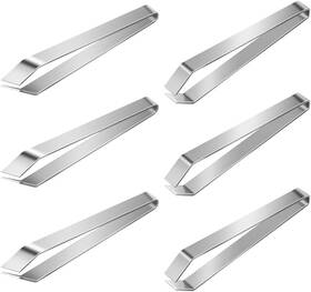 0433yd0s9sw14j1 Hemoton 6 Pcs Fish Bone Tweezers Stainless Steel 3 Flat And Slant Silver