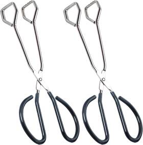 Hinmay 020064538851 10-inch Heavy Duty Stainless Steel Kitchen Scissor Tongs Set Of 2 Black