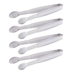 Hinmay 020064539087 5 Inch Mini Serving Tongs Set Tiny Stainless Steel 5-inch Silver