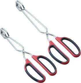 Hinmay 020064539230 Stainless Steel Scissor Tongs 10-inch 12-inch Red Silver Black