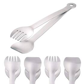 Hinmay 704529851906 Small Serving Tongs 6-inch Stainless Steel Mini Brushed