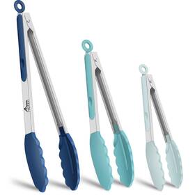 Fb120rh Hotec Premium Stainless Steel Locking Kitchen Tongs 12 9 7inch Gradient Blue