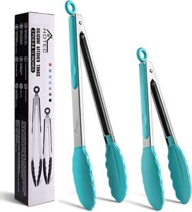 Jz-l02 Hotec Premium Stainless Steel Locking Kitchen Tongs With 12 9 Inch Blue