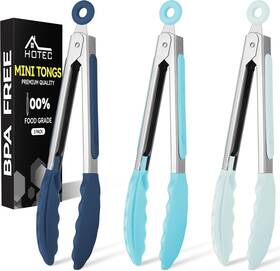 Jz-sll03 Hotec Mini Silicone Kitchen Tongs For Cooking - 7-inch Gradient Blue