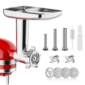 Hozodo Ho1905 Metal Meat Grinder Attachment For Kitchenaid Stand Silver