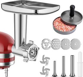 Ho1905b Hozodo Metal Food Grinder Attachment For Kitchenaid Stand Mixers Silver