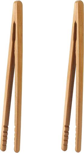 Im71021a I-mart Toaster Tongs 7 Inches Bamboo For Cooking Toast 2 Pcs Brown