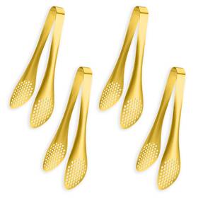 Iaxsee Gt9c-4 4 Pcs Serving Tongs Gold 9 Inch Utensils