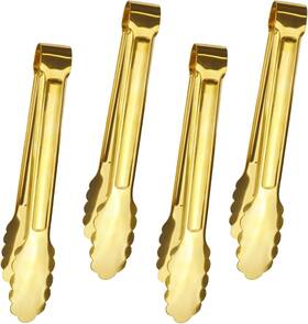 Iax4gs Iaxsee 4 Pcs Serving Tongs Gold 9 Inch Utensils Stainless