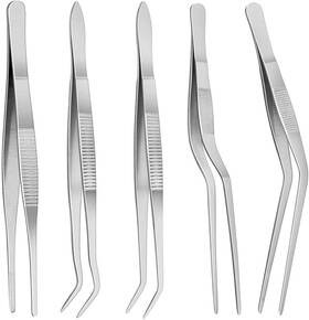 8541967895 Inn Diary 5pc Cooking Tweezers Precision Kitchen Plating Tweezer Stainless Steel Silver