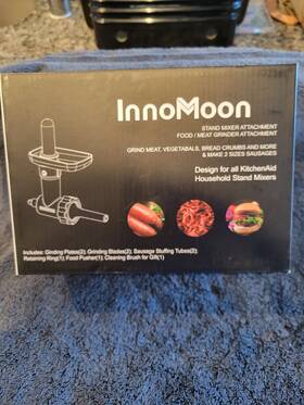 In1908 Innomoon Meat Grinder Attach For Kitchenaid Stand Mixer Sausage Stuffer. Black