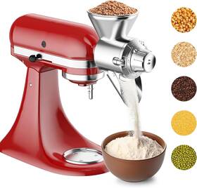 In2311a Innomoon Metal Grain Mill Attachment For Kitchenaid Stand Mixer Flour Silver