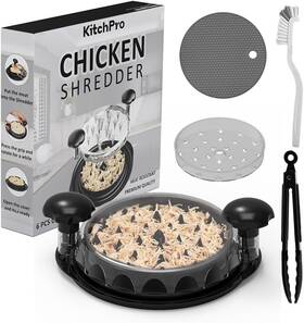 Tres23 Kitchpro Chicken Shredder Brush&tong Stable Anti Slip Dishwasher Safe Visibale Tray