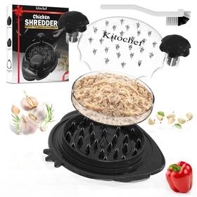 Ccs111 Kitochef Chicken Shredder Large 3 Layer 10.5 Inch With Removable Tray And Brush Pro Meat Tool