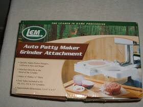 Lem 734494906875 Auto Patty Maker Grinder Attachment Unused